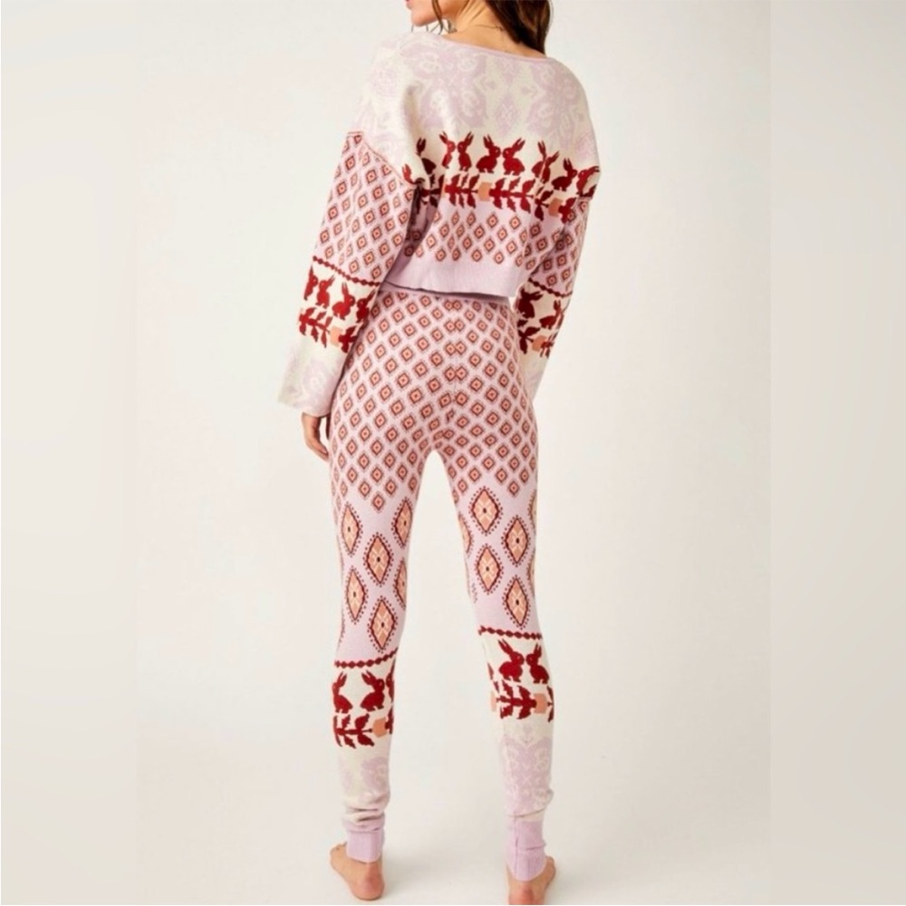 NWT Free People Snow Bunny Crop Top 2-Piece Pajama Set - Picture 3 of 4